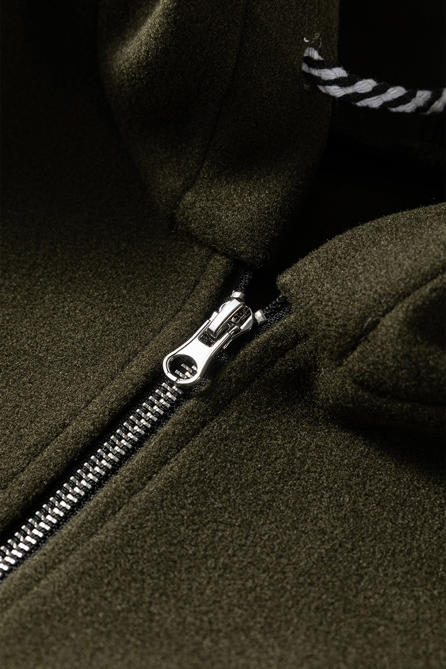 Four Leaf Clover Contrast Cuffed Drop Shoulder Zip up Tunic Hoodie