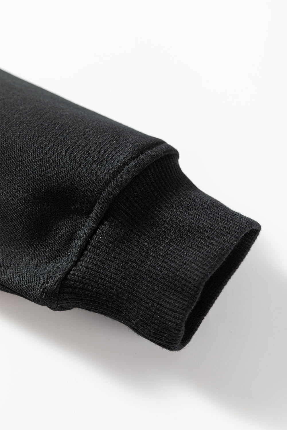 Black Contrast Piping Crewneck Pullover Mini Skirt Set